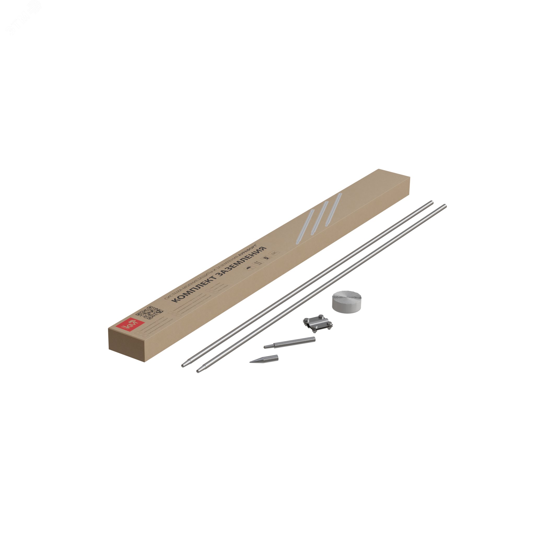 Изображение товара Комплект заземления из 2 стержней D 16 мм L 1,5 м для молниезащиты