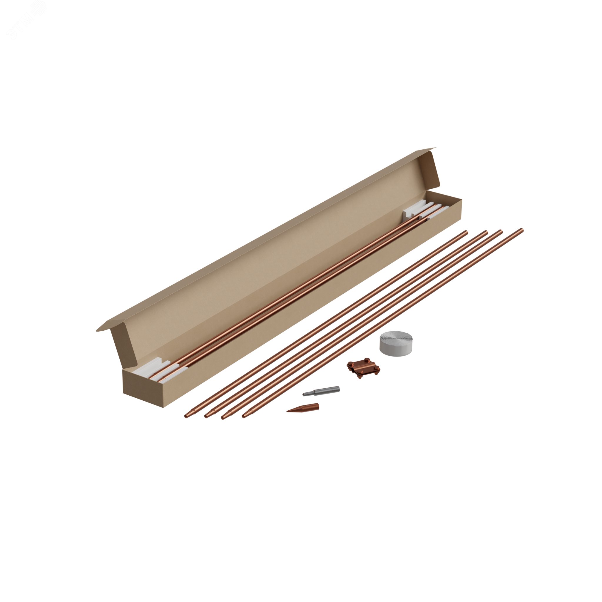 Изображение товара Комплект заземления из 6 стержней D 16 мм L 9 м безмуфтовый конус Морзе