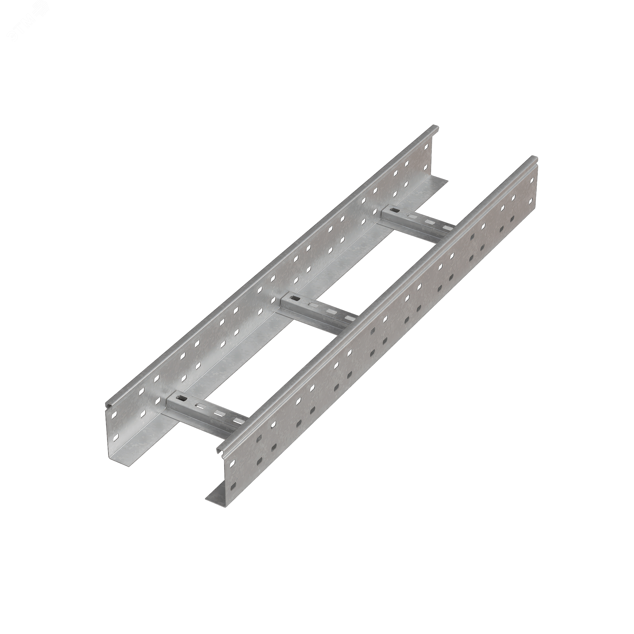 Изображение товара Лоток лестничный 100х500х1,5 мм, длина 6000 мм, оцинкованный, для кабельных линий