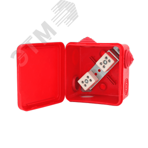 Коробка распределительная огнестойкая КРОПС-П1, IP54, габаритные размеры 100х100х50 мм, для кабелей сечением до 2,5 мм2, 6 клемм KR0015 КМ-Профиль - 2