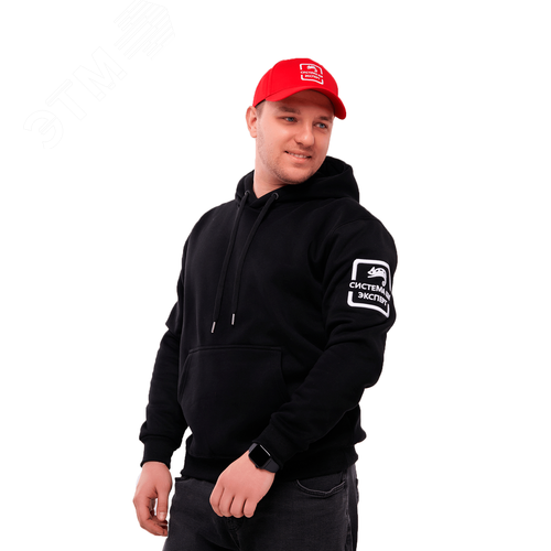 Изображение товара Толстовка худи с логотипом СИСТЕМА КМ размер XXL черная (шт)