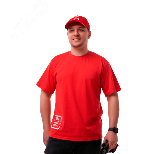 Изображение товара Футболка с логотипом СИСТЕМА КМ размер L красная (шт)