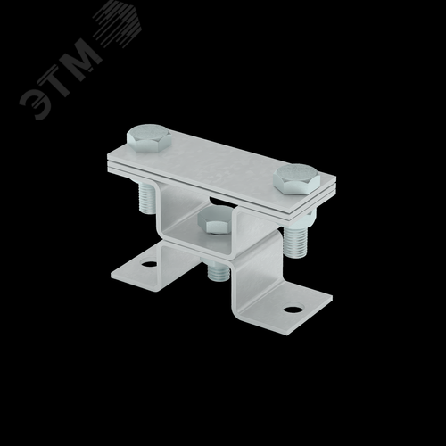 Изображение товара Держатель универсальный на мостовой опоре двойной для полосы до 40 мм с 2 пластинами TD (шт)