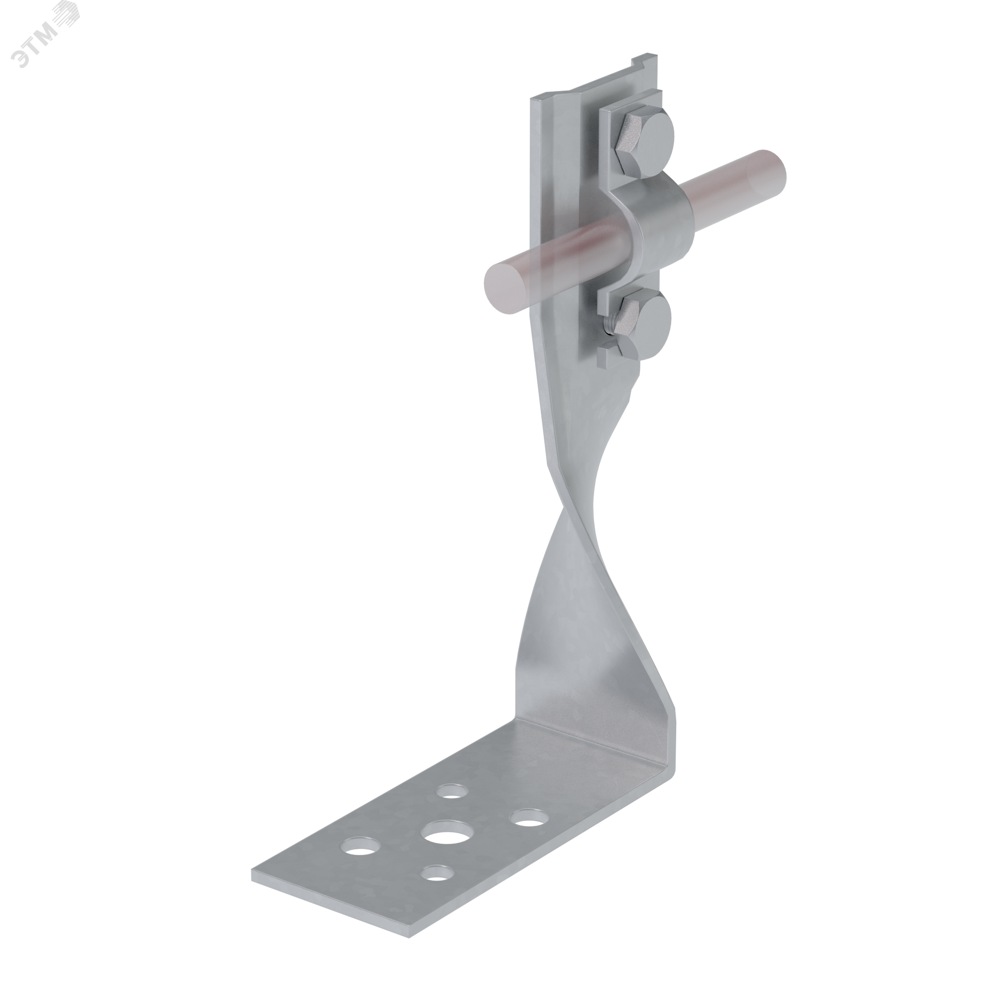 Угловой держатель болтовой скрученный для прутка D 5-10 мм H70 мм MA0166 КМ-Профиль