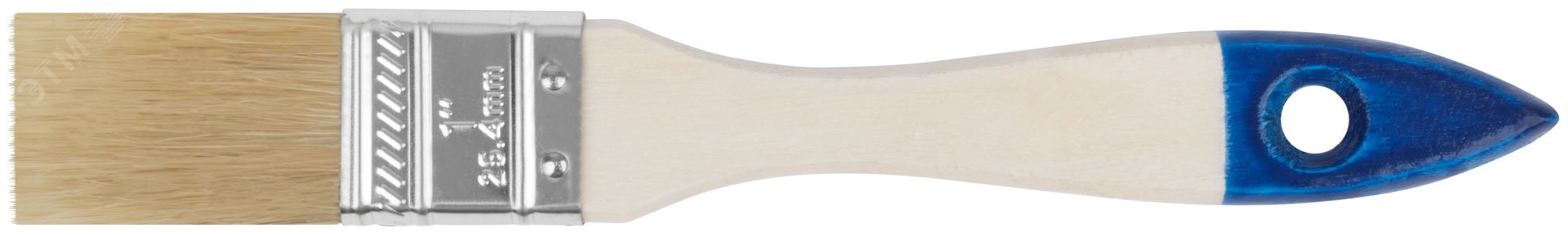 Кисть флейцевая ''Эконом'', натур. светлая щетина, деревянная ручка 1'' (25 мм) 1003 FIT - превью