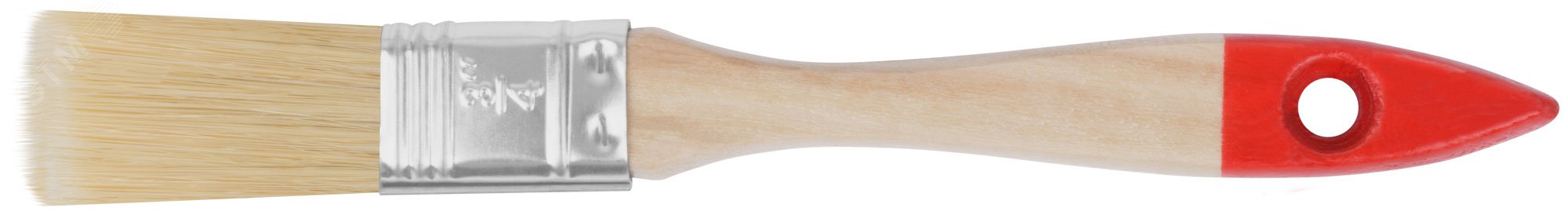 Кисть флейцевая ''Стандарт'', натур.светлая щетина, деревянная ручка 3/4'' (19 мм) 1032 FIT - превью