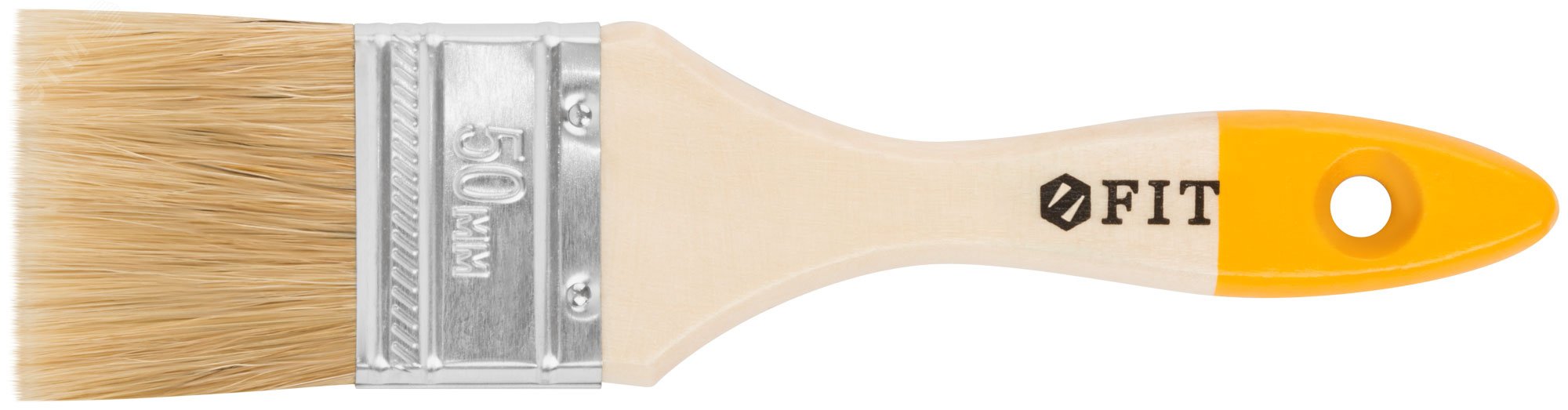 Изображение товара Кисть флейцевая ''Стандарт-Плюс'', натур.светлая щетина, деревянная ручка 2'' (50 мм) (шт)