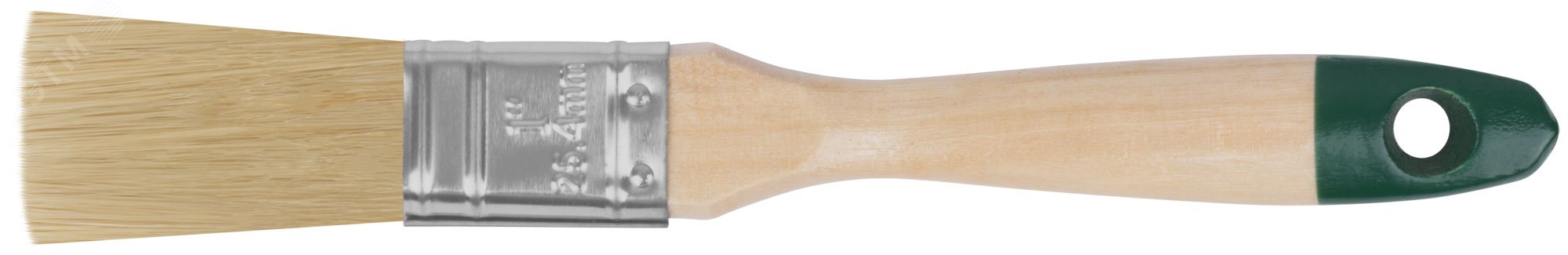 Кисть флейцевая ''Хард'', натуральная светлая щетина, деревянная ручка 1'' (25 мм) 1073 FIT - превью