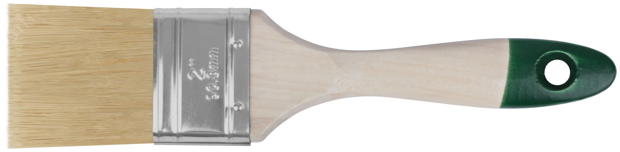 Кисть флейцевая ''Хард'', натуральная светлая щетина, деревянная ручка 2'' (50 мм) 1075 FIT - превью