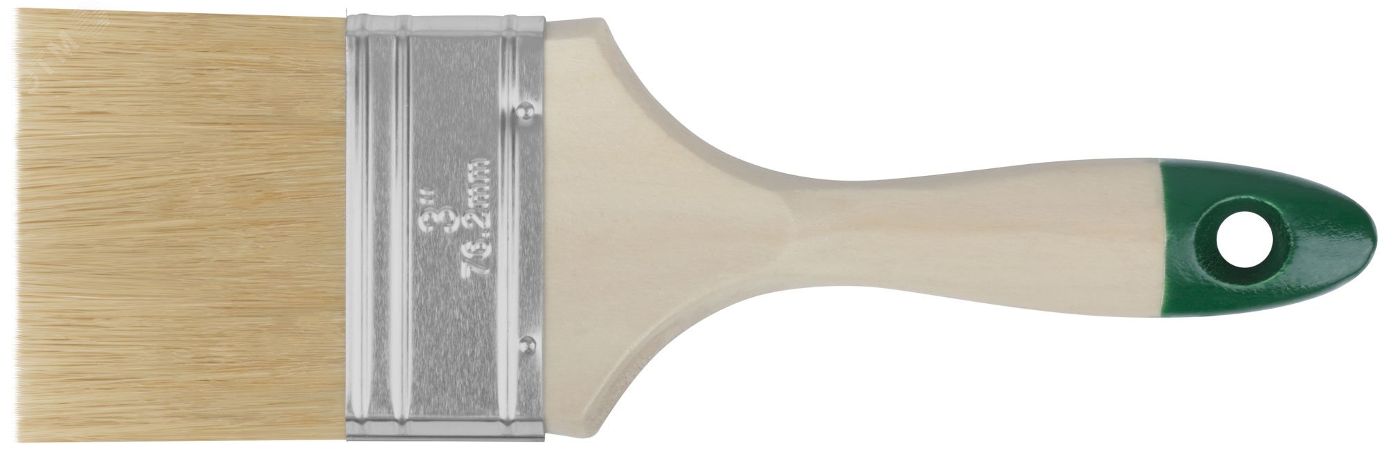 Кисть флейцевая ''Хард'', натуральная светлая щетина, деревянная ручка 3'' (75 мм) 1077 FIT - превью