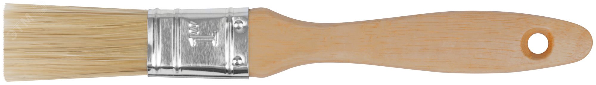 Кисть флейцевая ''Профи'', натур.светлая щетина, деревянная ручка 1'' (25 мм) 1113 FIT - превью