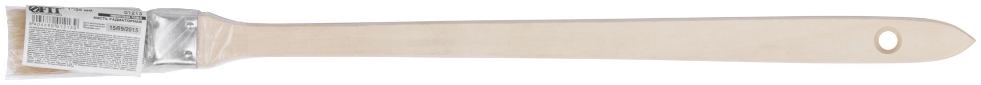 Кисть радиаторная, натуральная светлая щетина, деревянная ручка 1'' (25 мм) 01213 FIT - превью 3