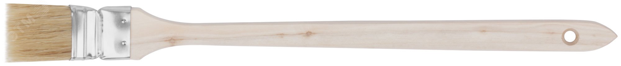 Кисть радиаторная, натуральная светлая щетина, деревянная ручка 1.5'' (38 мм) 1214 FIT - превью 2