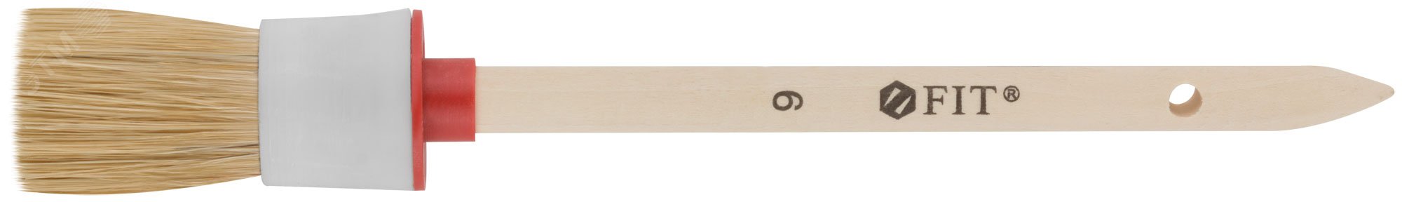 Изображение товара Кисть круглая FIT IT №6 30 мм натуральная щетина для окраски и декоративных работ