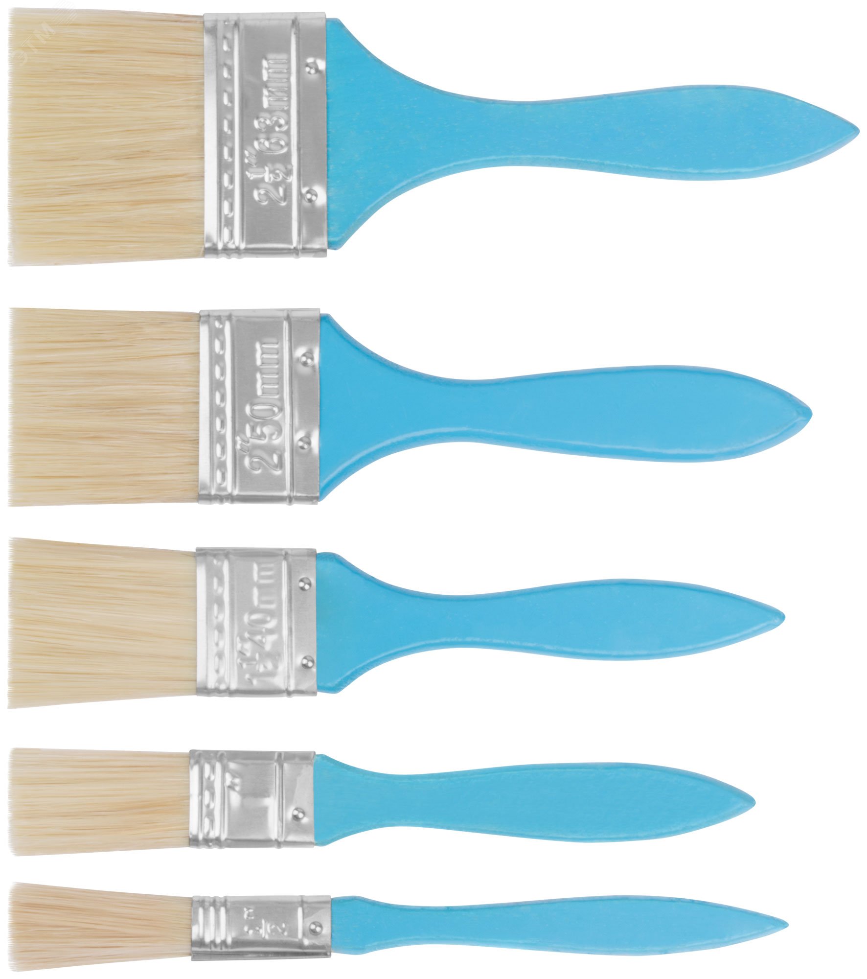 Кисти флейцевые, синяя ручка, набор 5 шт (1/2'', 1'', 1.5'', 2'',2.5'') 1502 FIT - превью