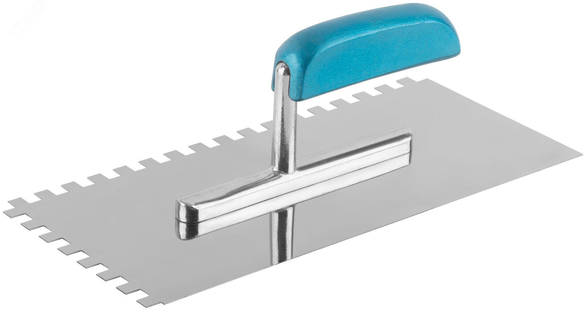 Изображение товара Гладилка нержав. с деревянной ручкой, 280х130 мм зубчатая, зуб 8х8 мм (шт)