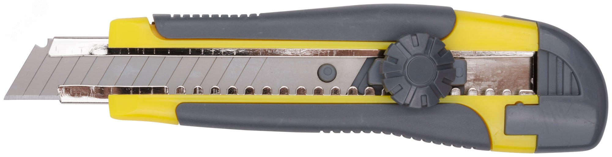 Нож технический 18 мм усиленный прорезиненный, вращ.прижим, лезвие 15 сегментов 10255 FIT - превью