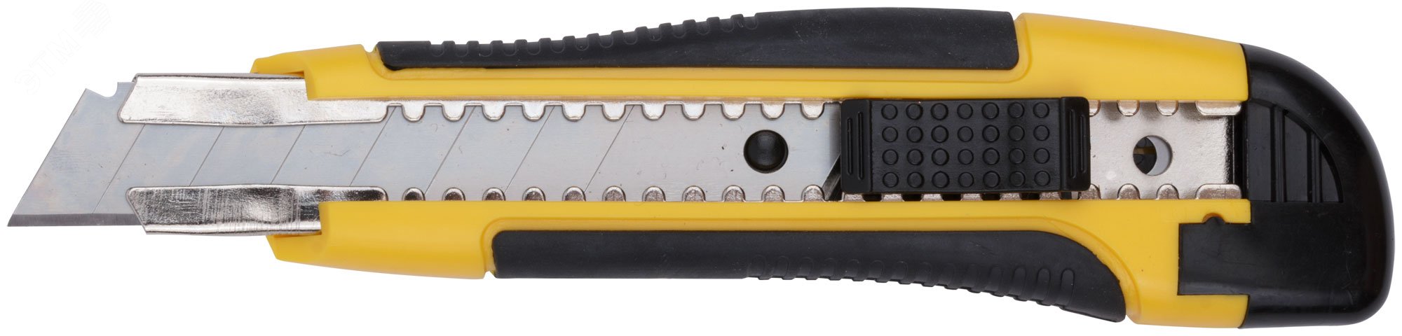 Нож технический 18 мм усиленный прорезиненный, 2-х сторонняя автофиксация Профи 10258 FIT - превью