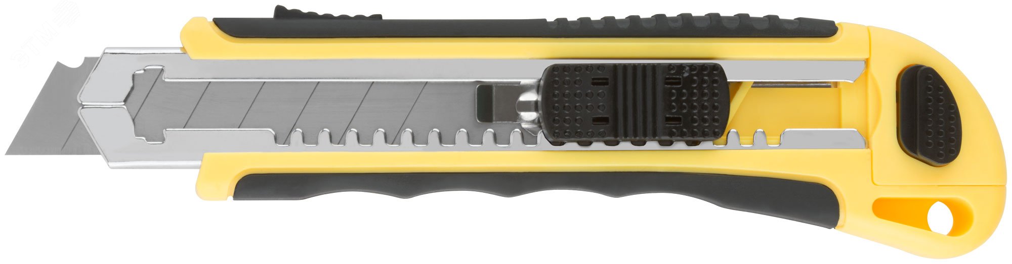 Нож технический 18 мм усиленный прорезиненный, кассета 3 лезвия, автозамена лезвия 10261 FIT - превью