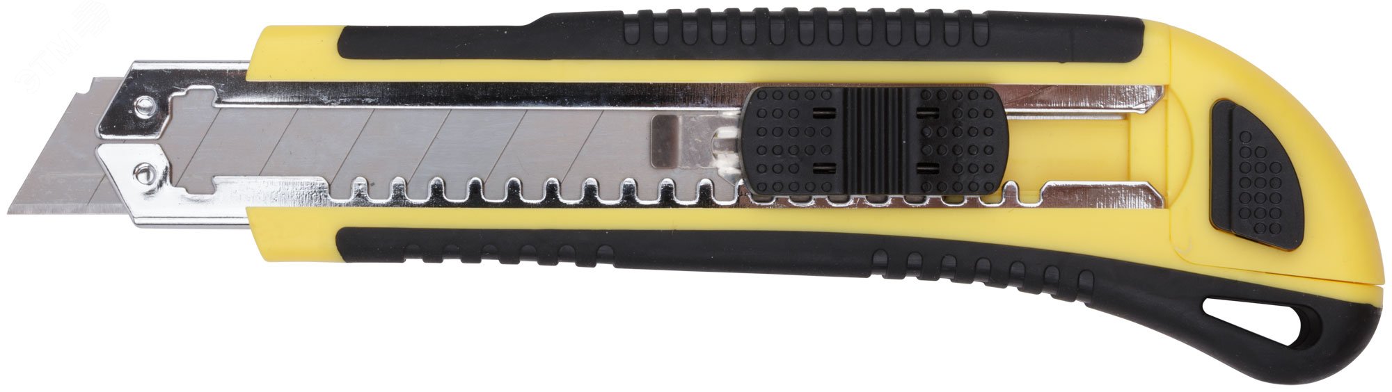 Нож технический 18 мм усиленный прорезиненный, кассета 3 лезвия, Профи 10263 FIT - превью