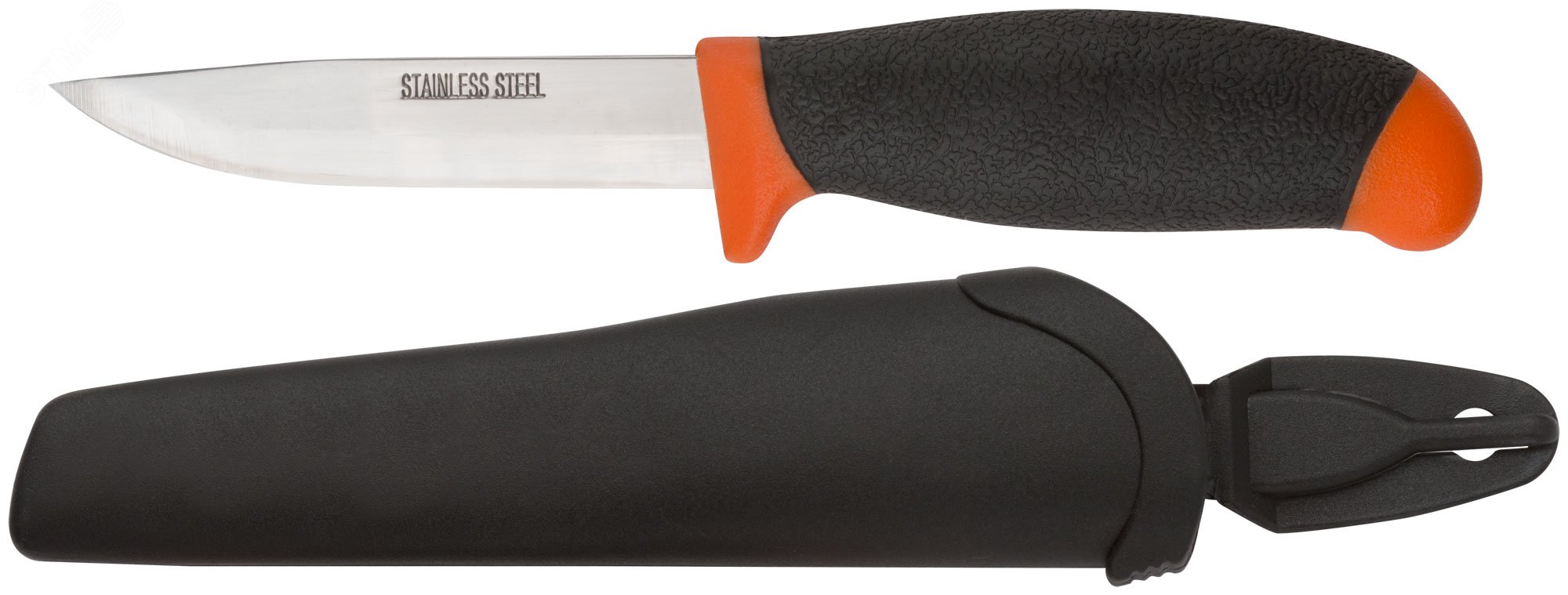 Нож строительный, нерж.сталь, прорезиненная желто-черная ручка 10615 FIT - превью