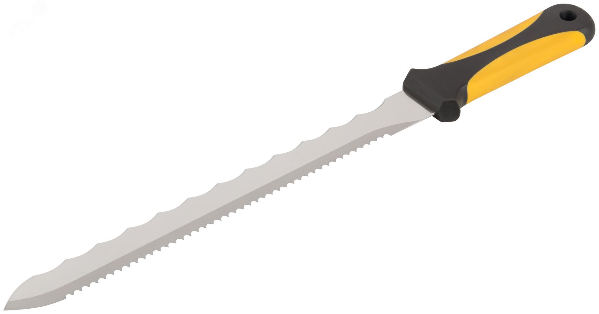 Нож для резки теплоизоляционных плит, двустороннее лезвие 240х27 мм, нерж.сталь, прорезиненная ручка 10636 FIT - превью 2