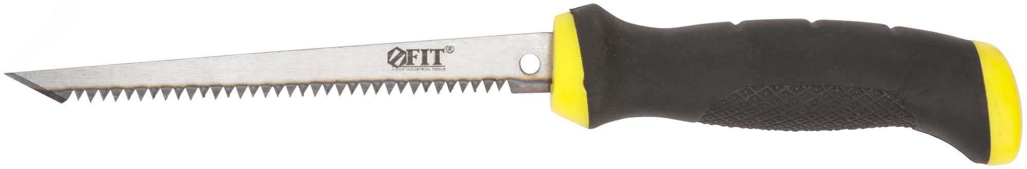 Ножовка для гипсокартона, каленый зуб, прорезиненная ручка 150 мм 15377 FIT - превью