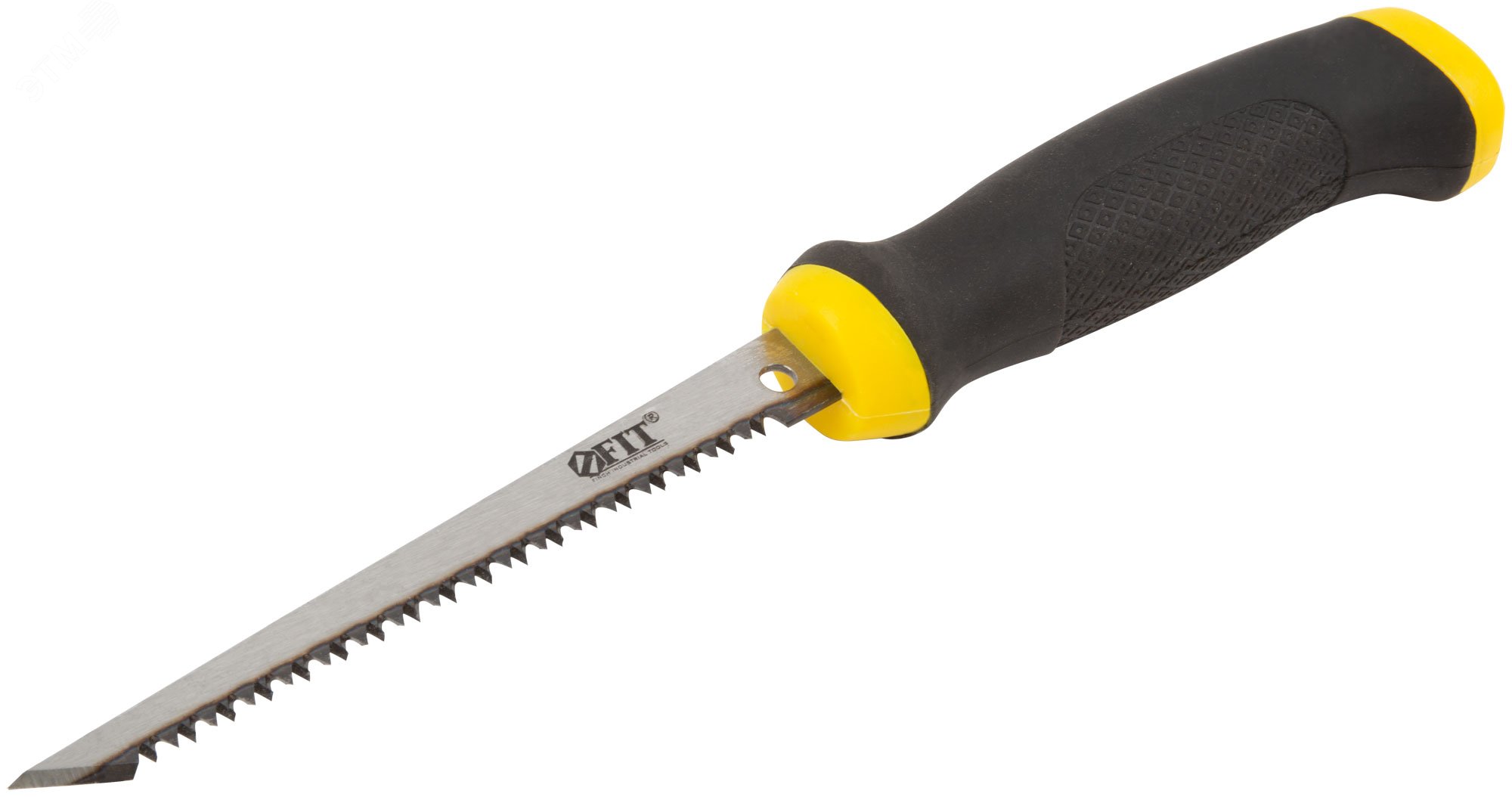 Ножовка для гипсокартона, каленый зуб, прорезиненная ручка 150 мм 15377 FIT - превью 2