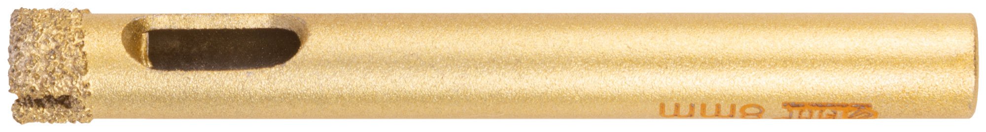 Изображение товара Коронка кольцевая по керамограниту, камню, кафелю и стеклу алмазная, вакуумное спекание 8х65 мм (шт)