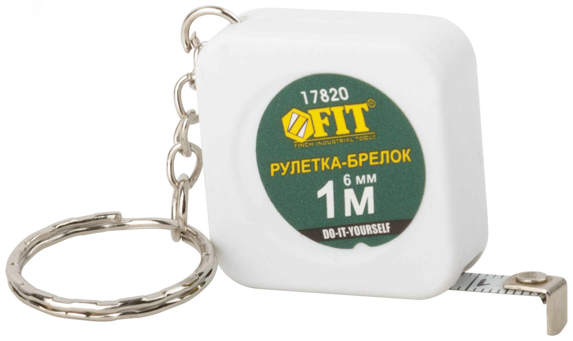 Изображение товара Рулетка-брелок 1 м x 6 мм, белая квадратная (шт)
