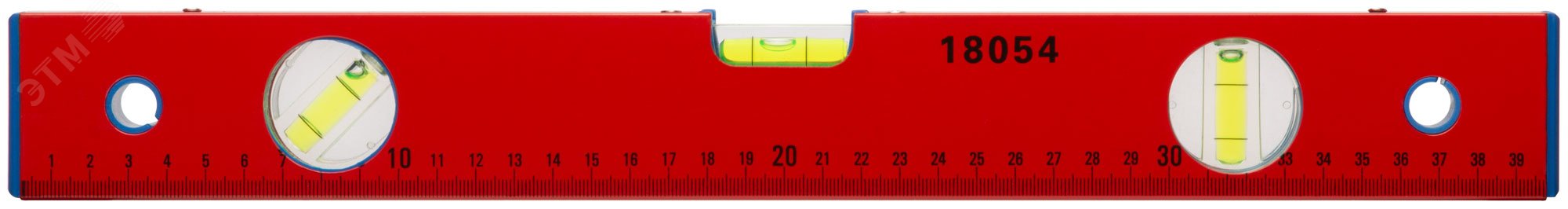 Уровень ''Стандарт'', 3 глазка, красный корпус, фрезерованная рабочая грань, шкала 400 мм 18054 FIT - превью