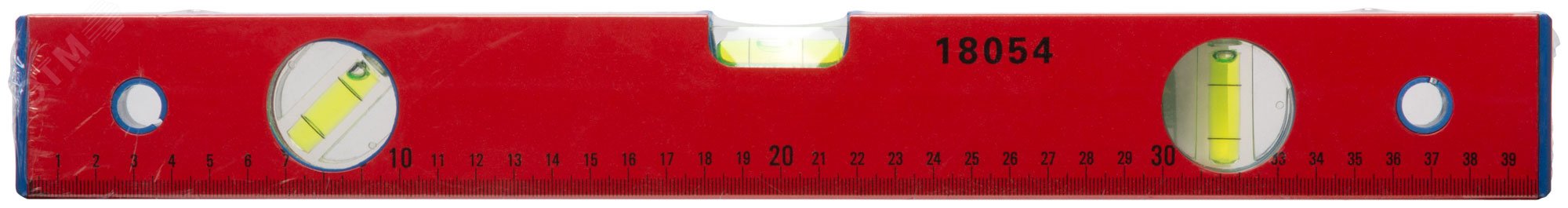 Уровень ''Стандарт'', 3 глазка, красный корпус, фрезерованная рабочая грань, шкала 400 мм 18054 FIT - превью 3