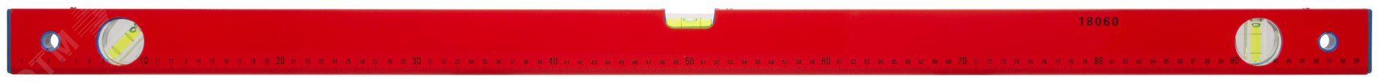 Уровень ''Стандарт'', 3 глазка, красный корпус, фрезерованная рабочая грань, шкала 1000 мм 18060 FIT - превью