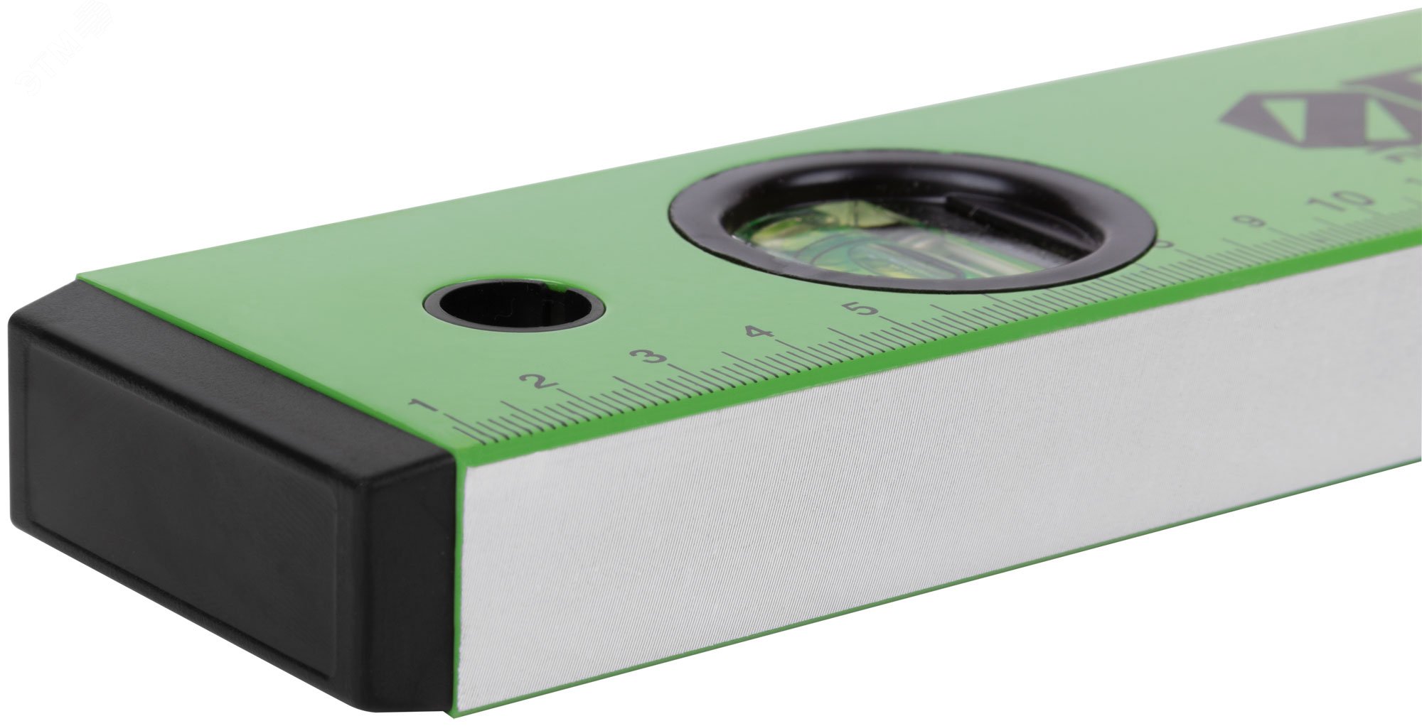 Уровень ''Техно'', 3 глазка, зеленый корпус, фрезерованная рабочая грань, шкала 400 мм 18114 FIT - превью 7