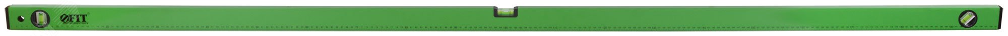 Уровень ''Техно'', 3 глазка, зеленый корпус, фрезерованная рабочая грань, шкала 2000 мм 18130 FIT - превью 5