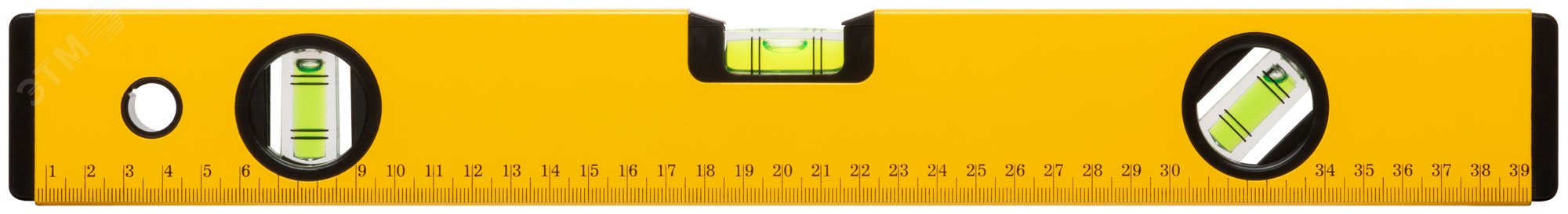 Уровень ''Стайл'', 3 глазка, желтый усиленный корпус, фрезерованная рабочая грань, шкала, Профи 400 мм 18204 FIT - превью