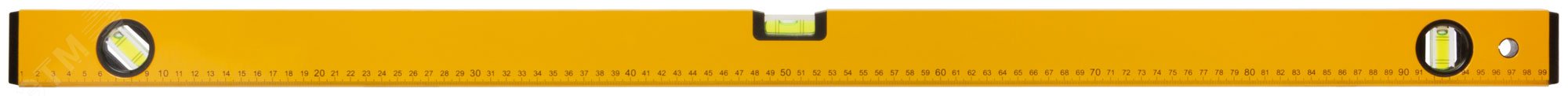 Уровень ''Стайл'', 3 глазка, желтый усиленный корпус, фрезерованная рабочая грань, шкала, Профи 1000 мм 18210 FIT - превью