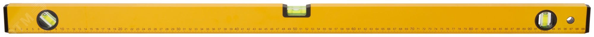 Уровень ''Стайл'', 3 глазка, желтый усиленный корпус, фрезерованная рабочая грань, шкала, Профи 1000 мм 18210 FIT - превью 2