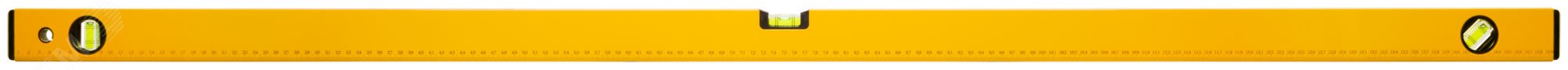 Уровень ''Стайл'', 3 глазка, желтый усиленный корпус, фрезерованная рабочая грань, шкала, Профи 1500 мм 18215 FIT - превью