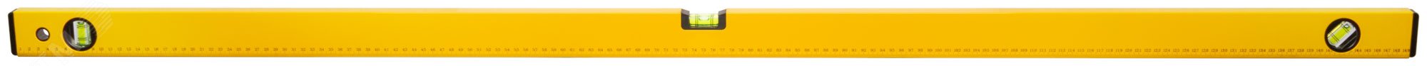 Уровень ''Стайл'', 3 глазка, желтый усиленный корпус, фрезерованная рабочая грань, шкала, Профи 1500 мм 18215 FIT - превью 2