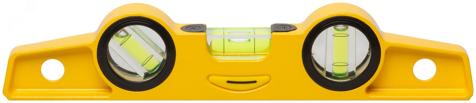 Изображение товара Уровень ''Хард'' мини, 3 глазка, литой усиленный профиль, фрезер.рабочая грань, магниты 250 мм (шт)