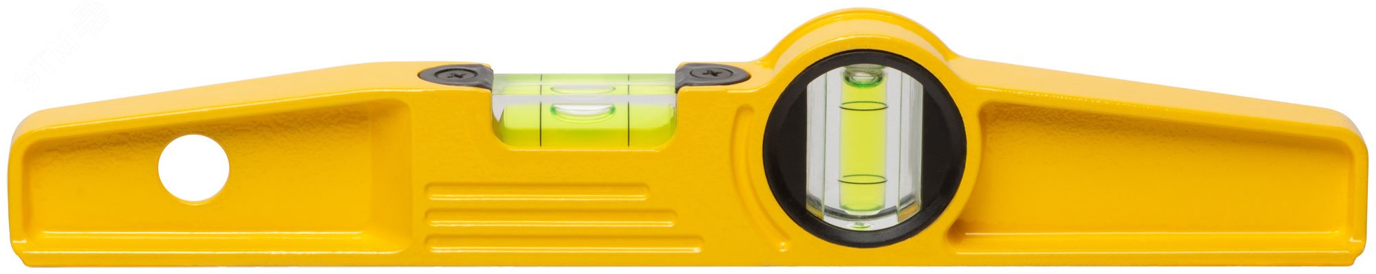 Изображение товара Уровень ''Хард'' мини, 2 глазка, литой усиленный профиль, фрезерованная рабочая грань, магниты 250 мм (шт)