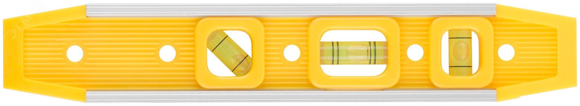 Уровень ''Торпедо'' пластиковый, 3 глазка, магнитный, с алюминиевой рамкой 225 мм 18602 FIT - превью
