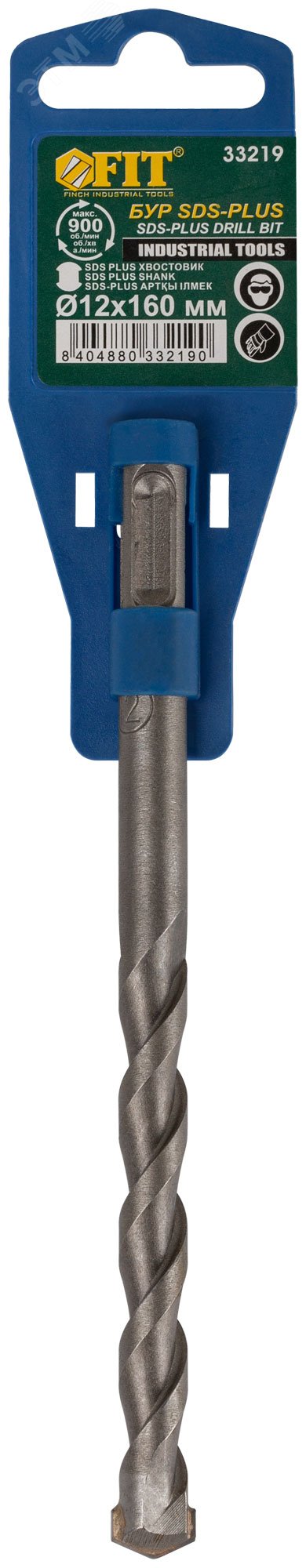 Бур по бетону SDS PLUS (синий корпус) 12x160 мм 33219 FIT - превью 2