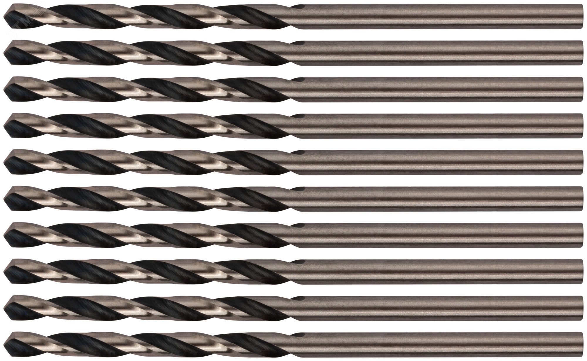 Изображение товара Сверла по металлу HSS черненые 2.5x57 мм (10 шт) для работы с металлом и пластиком