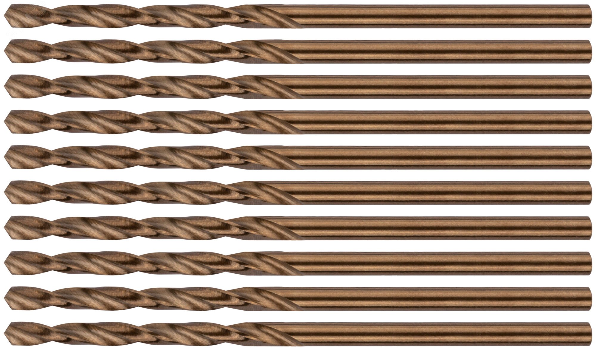 Изображение товара Сверло по металлу HSS с кобальтовой добавкой 2 мм Профи 10 шт