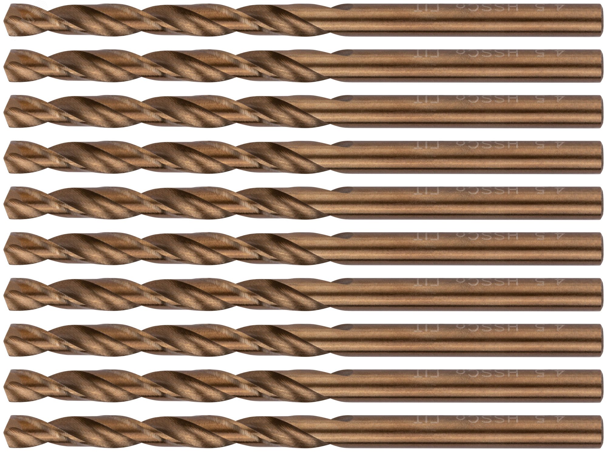 Изображение товара Сверла по металлу HSS с добавкой кобальта 5% 4.5 мм (10 шт)