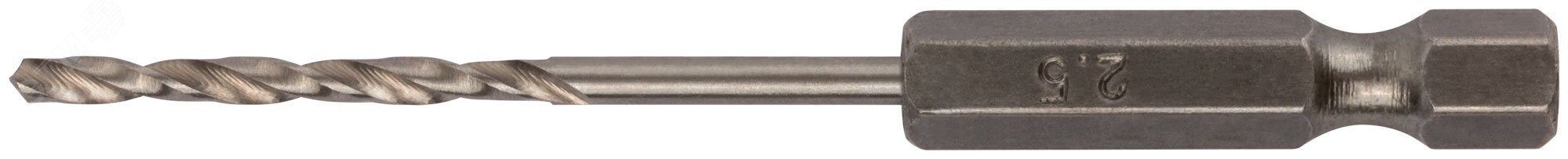 Сверло HSS по металлу,полированное, U-хвостовик под биту, инд.упаковка 2.5 мм 34025 FIT - превью