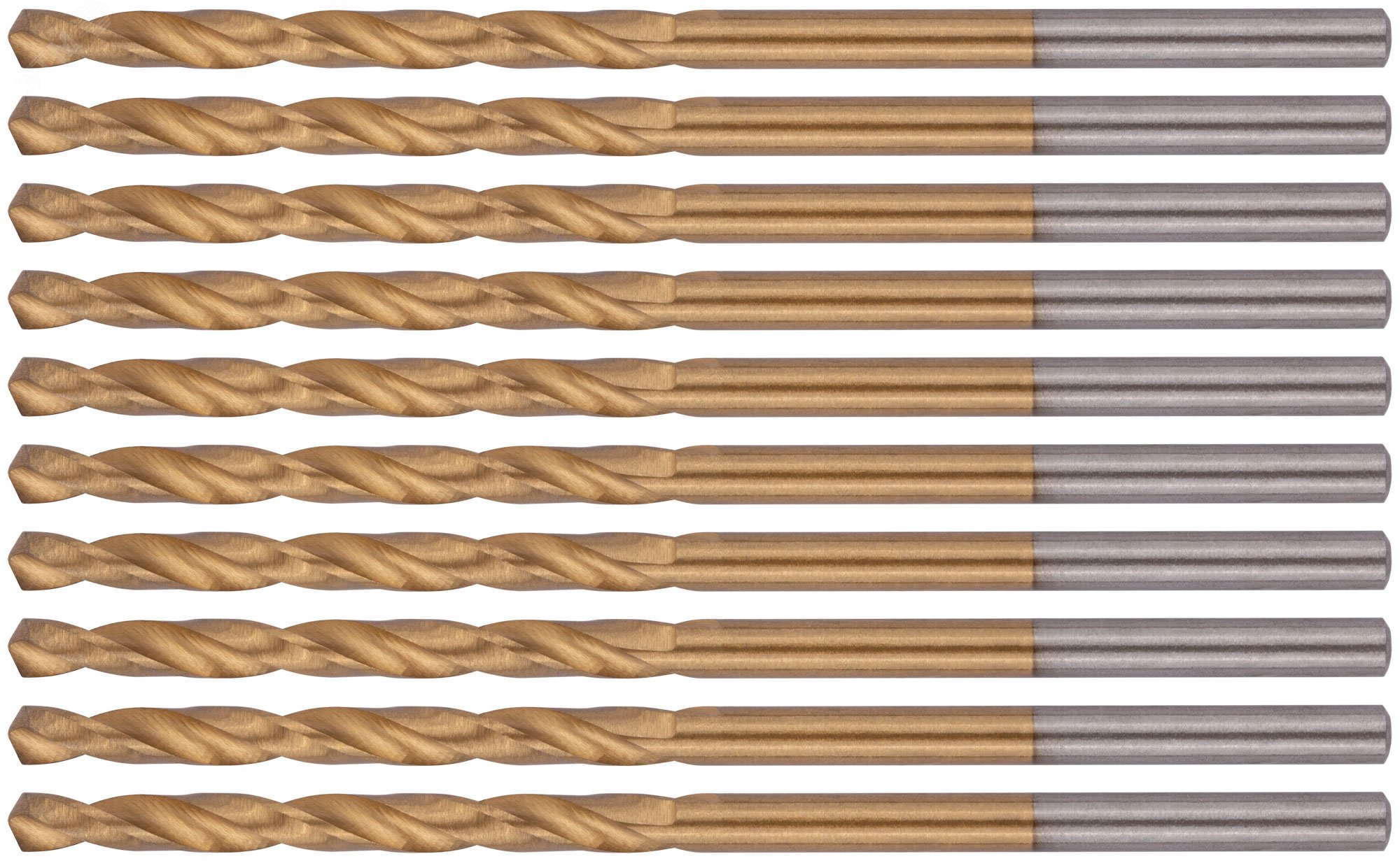 Изображение товара Сверла HSS по металлу с титановым покрытием 2.5 мм 10 шт