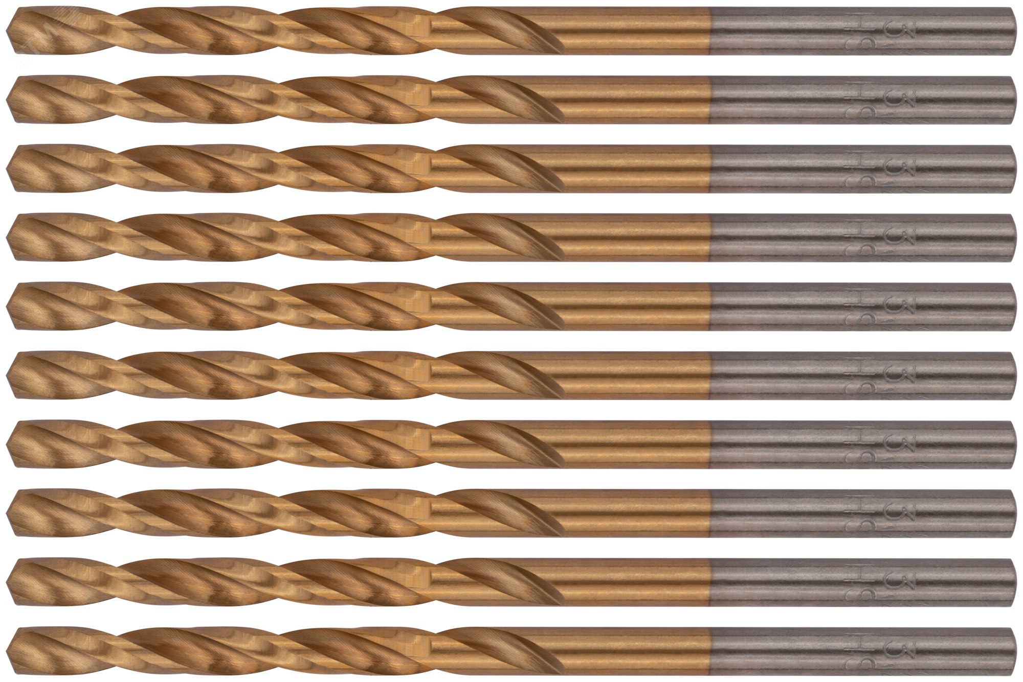 Изображение товара Сверла HSS по металлу титановое покрытие 3.2 мм 10 шт в упаковке